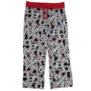 Womens Mickey Mouse in Glasses Knit Capri Sleep Pajama Pants Size Small  NWT